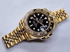 Orologio Seiko Gold GMT Mod • Quadrante Nero • Bracciale Giubileo • Lunetta 24H • Automatico
