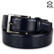 Cintura blu da uomo elegante cerimonia cinta in vera pelle per abiti moda