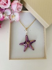 Collana Stella Marina  In ceramica di Caltagirone  E Pietre Vere handmade