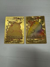 Due carte pokemon pikachu Gold