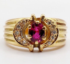 Anello a cupola oro 18k rubino