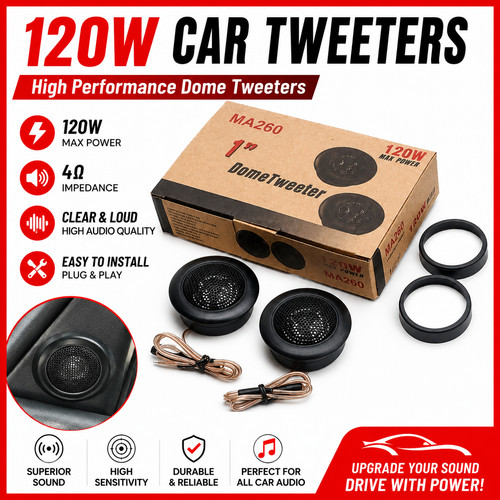 Coppia tweeter audio auto 120w - tweeter,