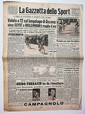 GAZZETTA DELLO SPORT 2 AGOSTO 1949 GUYOT GIR SVIZZERA ASCONA GUIDO FERRACIN