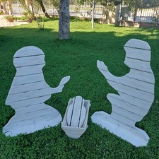 Nativita Presepe In Legno Sbiancato Per Interni Ed Esterni(ASFORWOOD)