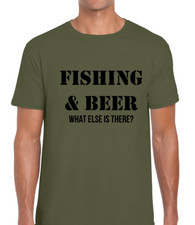 MAGLIETTA PESCA E BIRRA DIVERTENTE DA UOMO CARPA FISHING COOL SCHERZO NOVITÀ IDEA REGALO