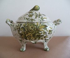 Ceramica Bassano R. Costa zuppiera da portata servizio tavola decoro fiori verdi