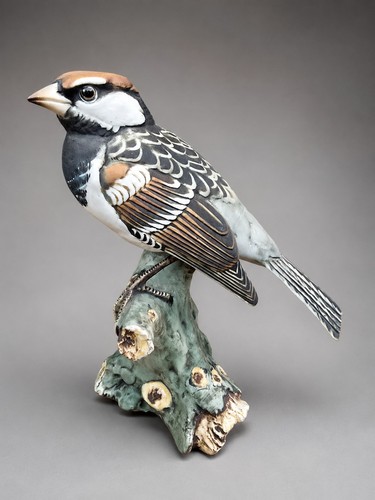 Vintage signed ceramic - ceramic, sparrow