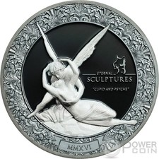 CUPIDO E PSICHE Sculture Eterne Canova 2 Oz Moneta Argento 10$ Palau 2016
