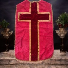 Antica pianeta veste liturgica Abito ecclesiastico ottocentesco