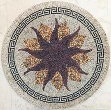 "Antica Roma" Rosone Mosaico in granito lucido Diametro 90 cm COD. RUD-CD