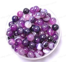 20 pezzi agata a righe viola pietra preziosa naturale distanziatore rotondo perline sfuse 8 mm #11