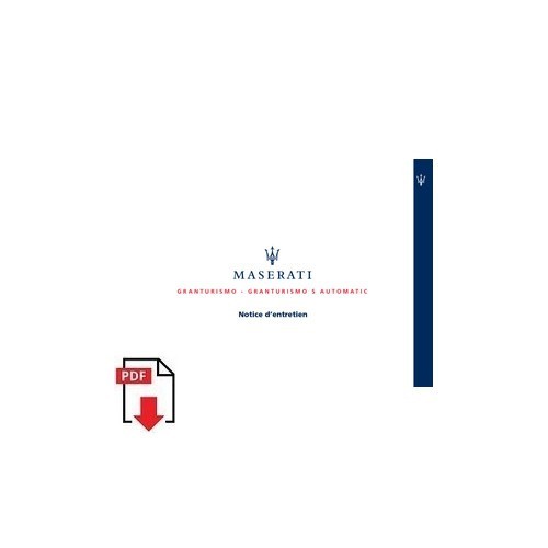 Notice entretien maserati - notice, d'entretien