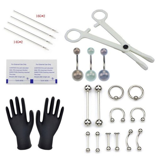 Kit piercing corpo - piercing,