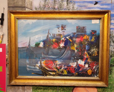 Quadro Olio su Tela Antonio Pecoraro 'Velieri' 71x50