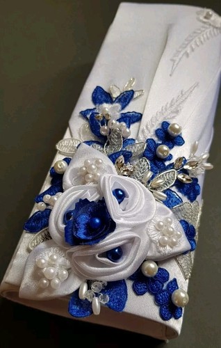 Pochette bianca blu - pochette,