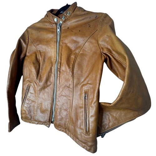 Giacca pelle marrone schott - pelle,