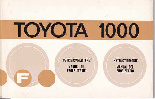 Toyota 1000 manuale uso - toyota,