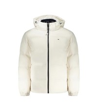 TOMMY HILFIGER Giubbotto Con Cappuccio Bianco Logo Uomo Tg L