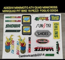 ADESIVI MINIMOTO ATV QUAD MINICROSS MINIQUAD PIT BIKE 18 PEZZI  FOGLIO 32X24 