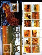UI GUINEA - MNH - 4 P/S - NATURA - ANIMALI - RINOCERONTI - ELEFANTI - LEOPARDO