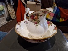 Royal Albert Old Country Roses set brocca e bacino osso Cina Inghilterra