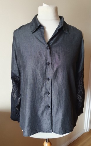 Zara camicia donna grigia nera
