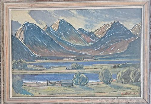 Quadro paesaggio modernista - paesaggio,