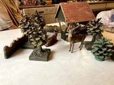 Recinto per selvaggina con selvaggina e alimentazione per selvaggina (vecchio) - Elastolin - Ferrovia - Scala O