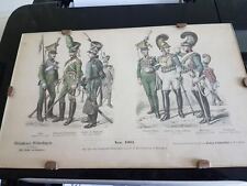 uniformi napoleoniche stampa d'epoca con cornice e vetro