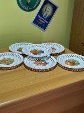 SERVIZIO PIATTI FRUTTA 6 PEZZI PORCELLANA ANTICO