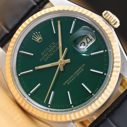 Rolex datejust 16013 verde - rolex, 18k