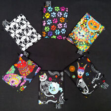 Gatti Cani Paw Stampa Giorno Dei Morti Portamonete Cash Money Portafoglio Cotone