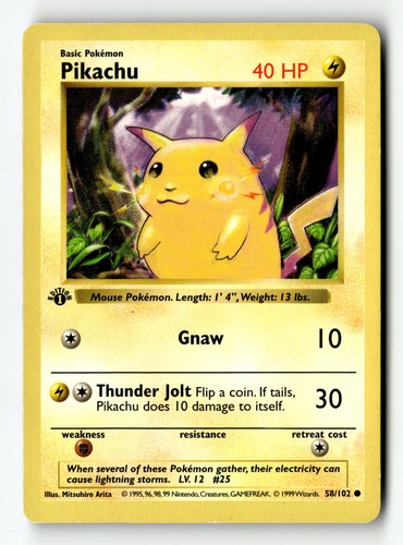 Pokemon card pikachu 1st - card,