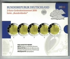 5 x 2 euro commemorativa Germania 2010  PROOF