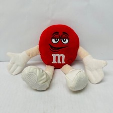 M&M's World Peluche Rosso M&M Cioccolato Caramelle Personaggio Giocattolo Morbido Carino 10" Giocattolo BIN35