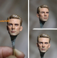 Modellino scultura testa Capitan America 1/12 per action figure uomo 6'' corpo giocattolo regali