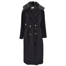 Relish cappotto lungo cappotto nero donna Puthal RCA2305450008 ecopelliccia SALD