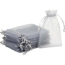100 sacchetti grigi organza - 100, in