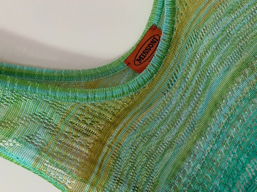 Abito missoni traforato verde - abito,
