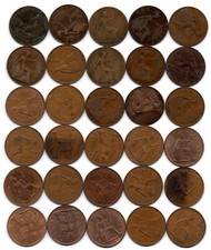 REGNO UNITO 30 MONETE 1 PENNY "EDOARDO VII, GIORGIO V, GIORGIO VI, ELISABETTA II
