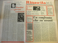 Morte di Pasolini. Rinascita Settimanale. n° 44/45 Novembre 1975