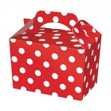 500 x Red Polka Gift Box Party Fair Paper Container Job Lot Bulk Wholesale
