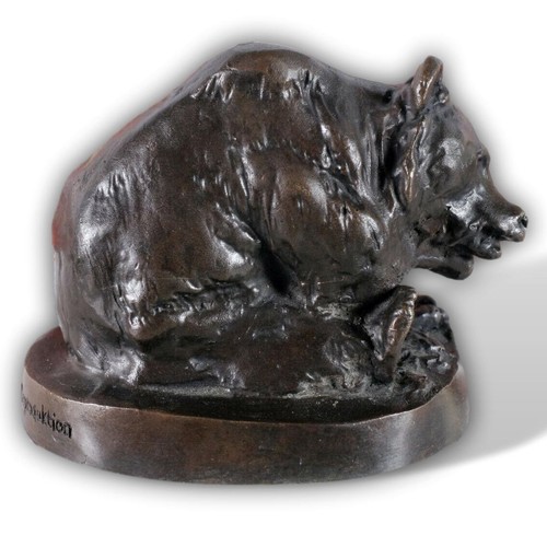 Scultura bronzo orso dopo - scultura,