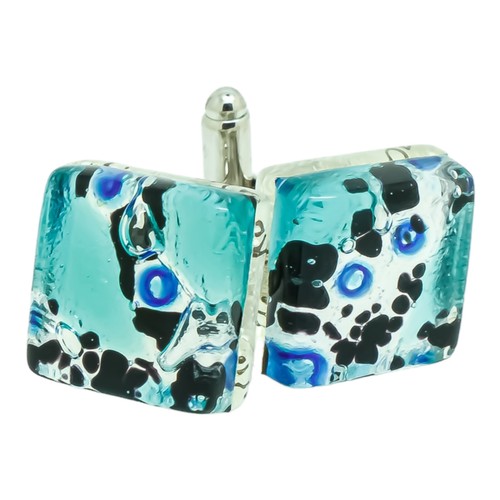 Gemelli vetro murano blu - gemelli,