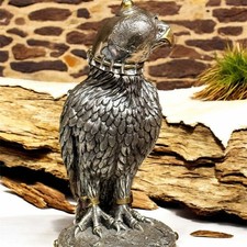 Statua Cappuccio Falco Aquila Vintage Scultura Becco Italia Stand Decor Krisa Old 20c