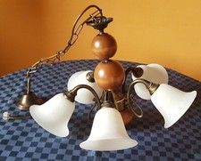 Lampadario ottone legno - è,