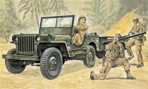 Italeri 314 willys jeep - jeep, con