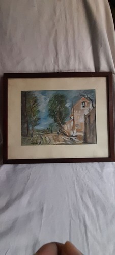 Olio cartoncino firmato a - su,
