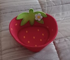 Svuotatasche, portaoggetti da consòle/scrivania, in feltro. Tema fragola