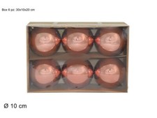 Serie Set 6 Pezzi Palle Palline Albero Di Natale Rosa Antico 10cm Addobbi dfh